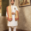 Luxury White Embroidered Wedding Sherwani White Embroidered Sherwani For Men