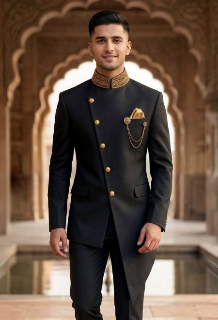 Stylish Black Prince Suit