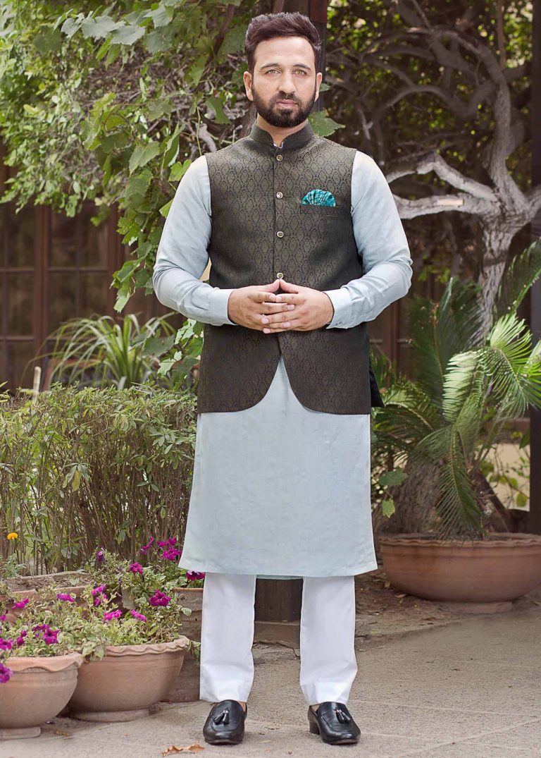 Dark Green Jamawar Waistcoat Dark Green Waistcoat Dark Green Jamawar Waistcoat Dark Green Waistcoat