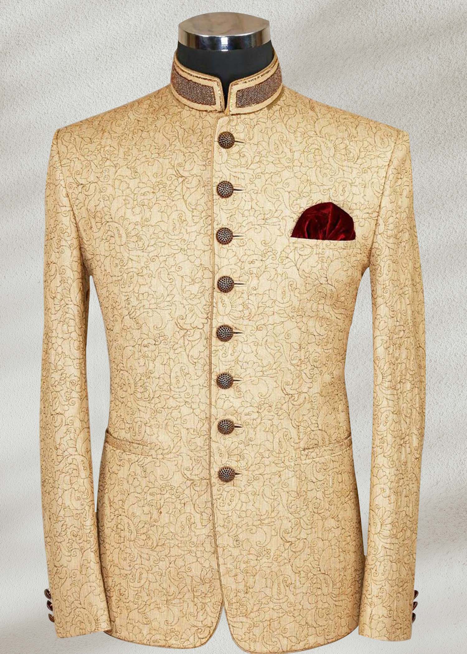 Cream Fawn Prince Suit Shameel Khan