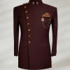 Maroon Prince Suit Cream Fawn Prince Suit for Men