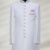 White Jute Zardosi Embroidered Indo Western Sherwani