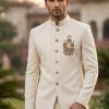 Men White Prince Suit Plain Navy Blue Prince Suit for Men