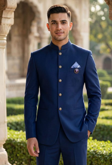Plain Navy Blue Prince Suit