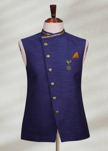 Plain Navy Blue Waistcoat