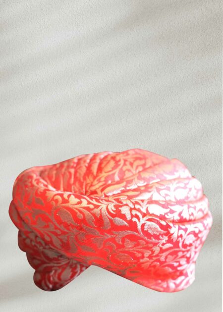 Red Rajasthani Turban Golden Turban for Wedding