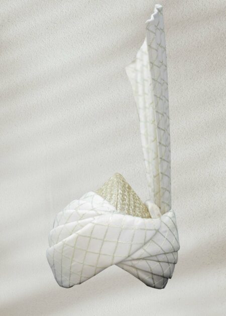 Off-white Pure Fabric Turban for Groom Classic Off-White Wedding Turban