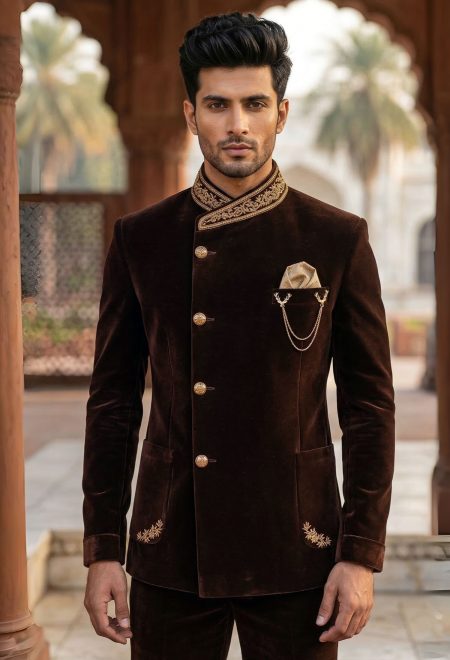 Brown Velvet Prince Suit