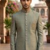 Green Zari Embroidered Prince Suit