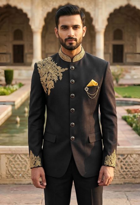 Black Jodhpuri Prince Suit