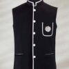 Black Men's Waistcoat Waistcoat in Midnight Black Color