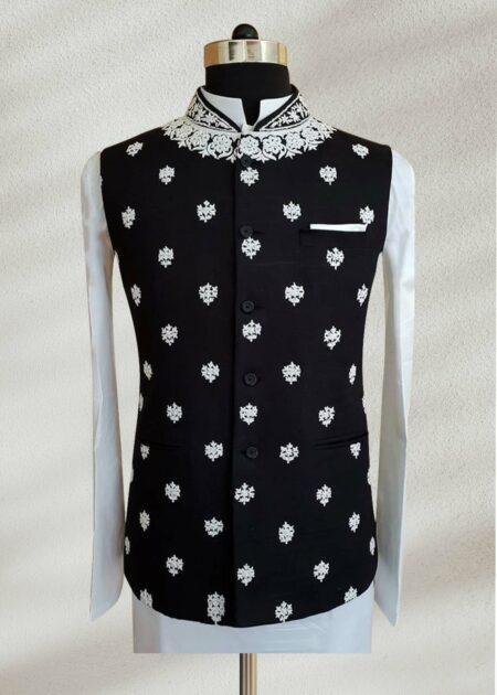 Luxury Black & Silver Waistcoat