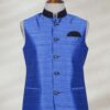 Royal Blue Customized Waistcoat Waistcoat in Snow White color