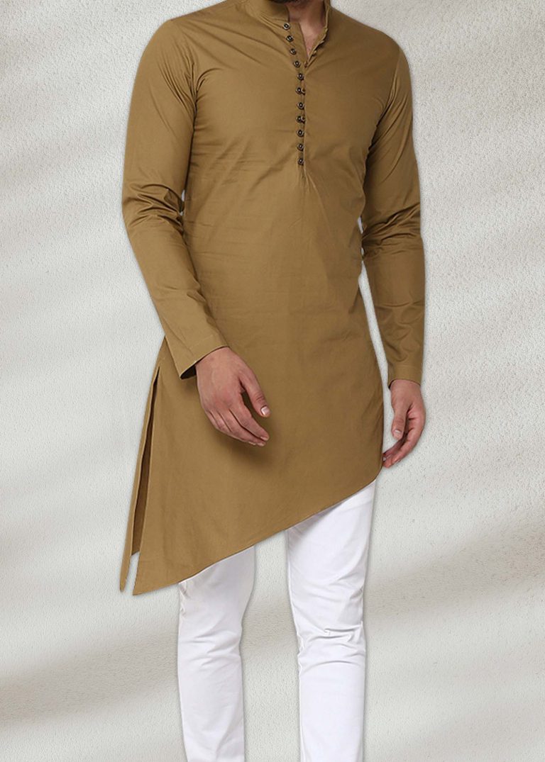 Light Brown Side Cut Kurta