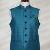 Turquoise Green Color Waistcoat Waistcoat in Warm Black Color