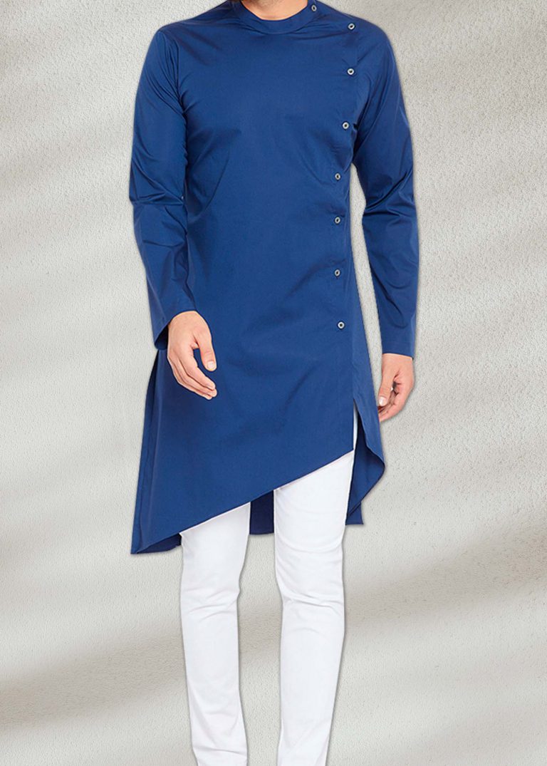 New Side Cut Blue Kurta