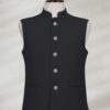 Solid Black Waistcoat Waistcoat in Solid Dark Green color