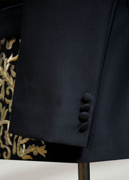 Embroidered Black Prince Suit