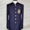 Ink Blue Prince Suit Embroidered Black Prince Suit