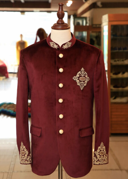 maroon prince suit