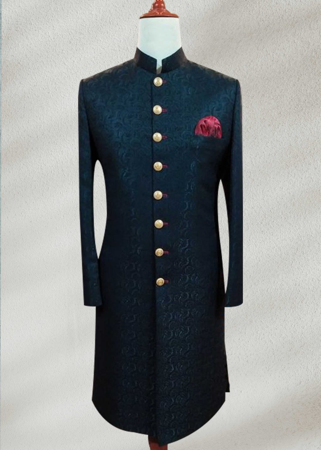 Black Embroidered Sherwani