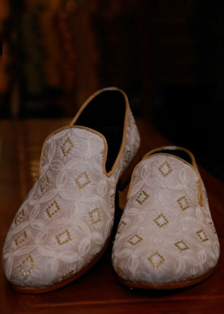 Pair of Off White Suede Loafers