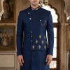 Blue Sequins Embroidered Sherwani