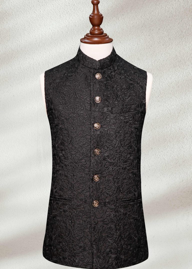 Luxury Black Waistcoat Waistcoat in Grey Black Color