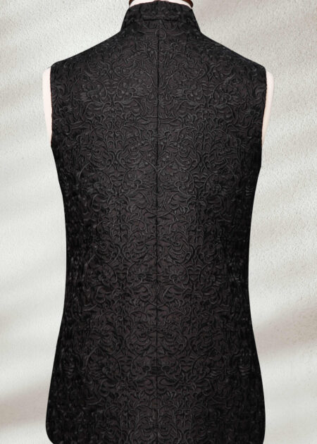 Luxury Black Waistcoat Waistcoat in Grey Black Color