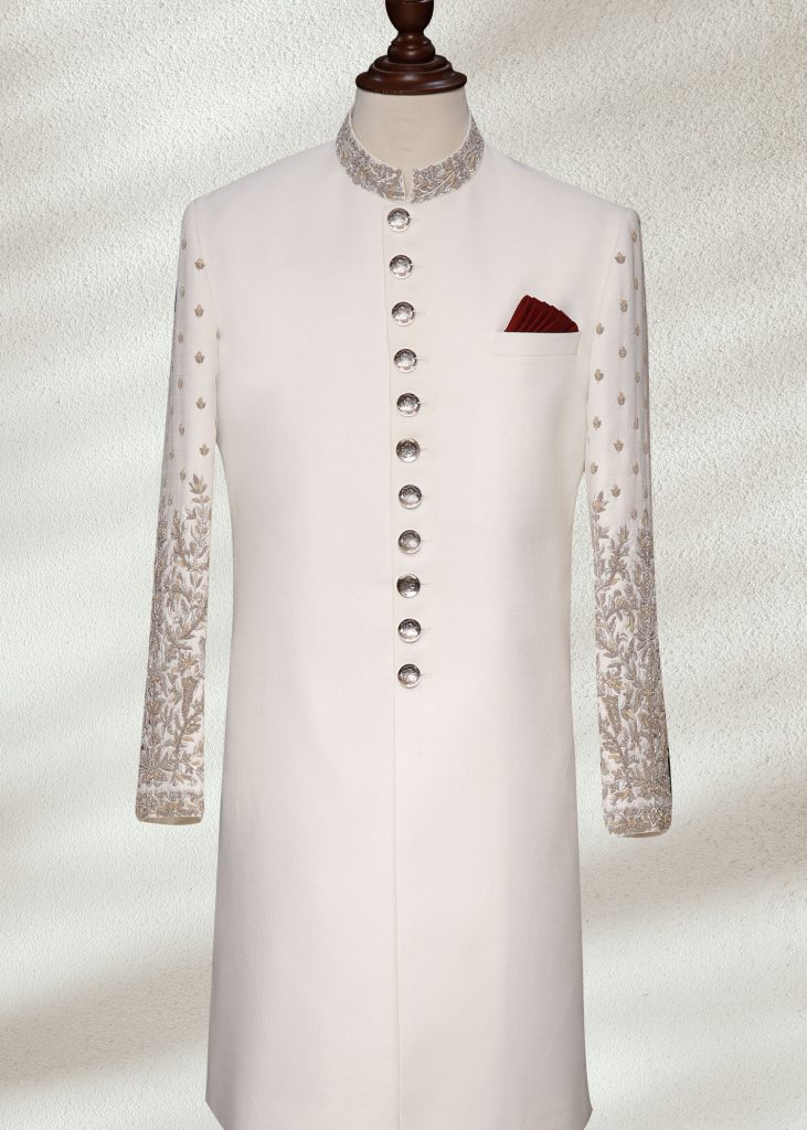 White Sherwani Wedding dress for Men