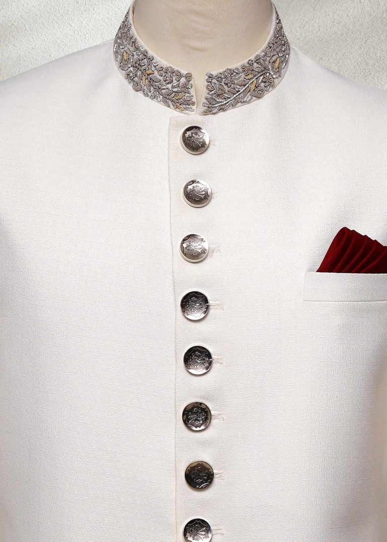 Off White Sherwani set D NO.-SR/7001