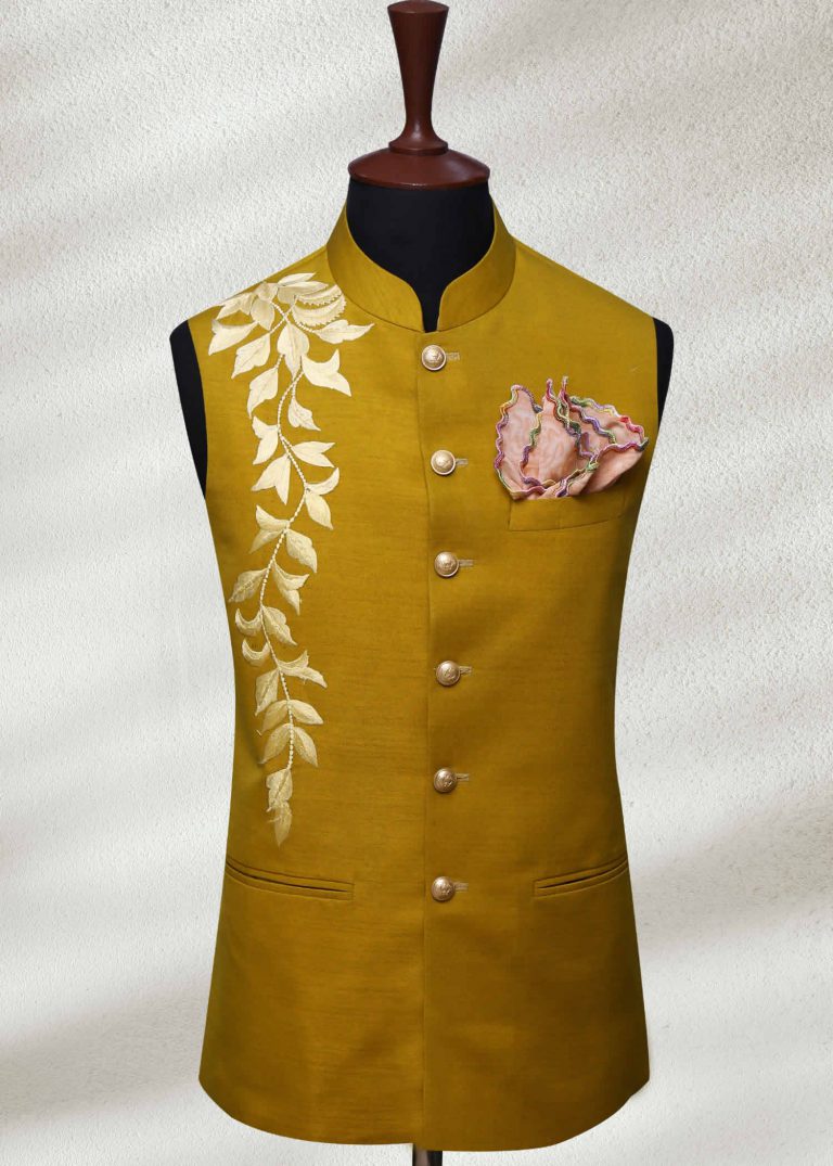 Cadmium Yellow Waistcoat Waistcoat in Cadmium Yellow Color