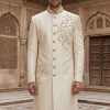 Pearl White Zardosi Embroidered Sherwani