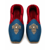 Handmade Zinc Blue Khussa Rose Red Khussa