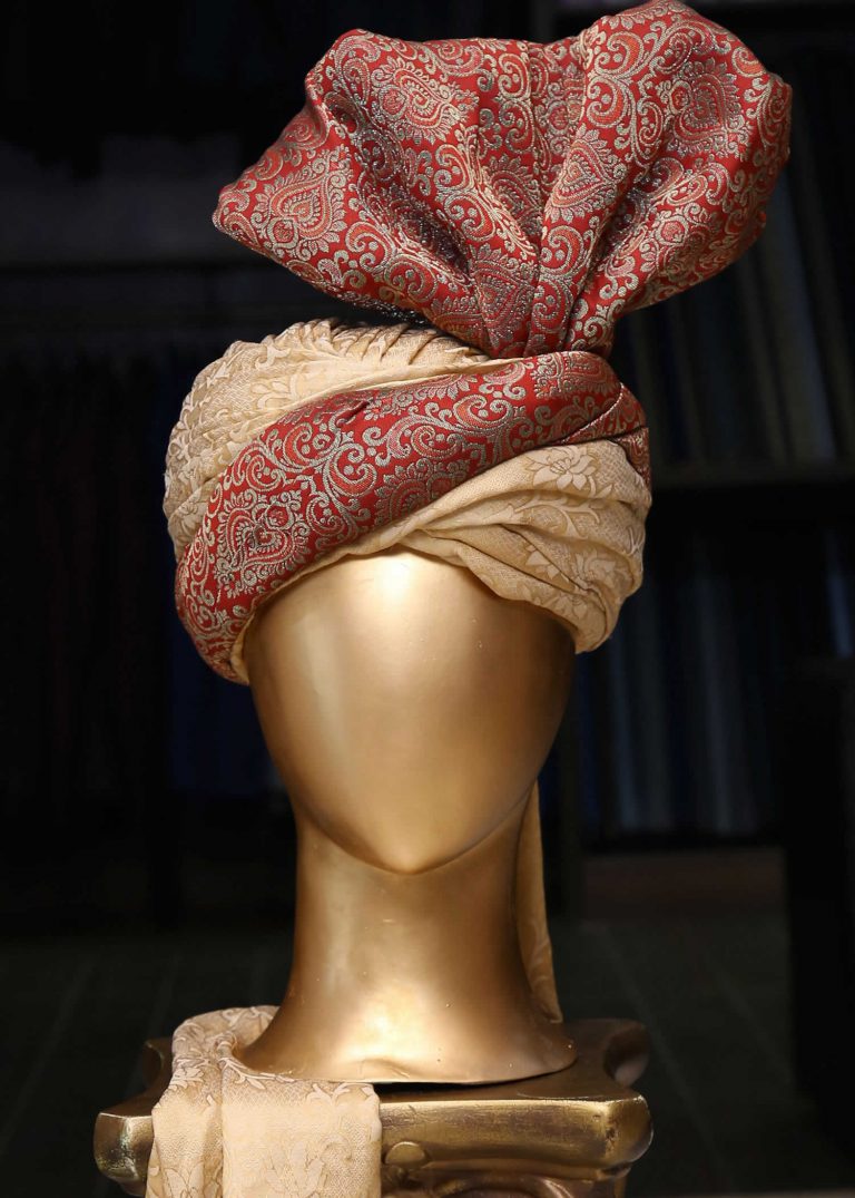 Maroon & Golden Turban Maroon and Golden Turban