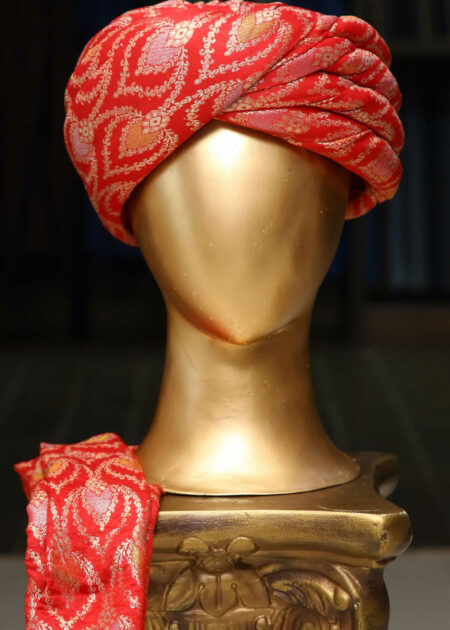 Maroon Rajisthani Turban Red Printed Rajasthani Turban