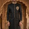 Black Stone Work Sherwani