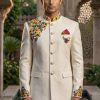 Multi Embroidered Prince Suit Off White Embroidered Prince Suit