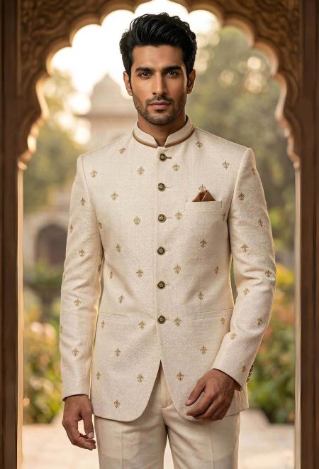 Off White Embroidered Prince Suit Off White Embroidered Prince Suit Off White Embroidered Prince Suit