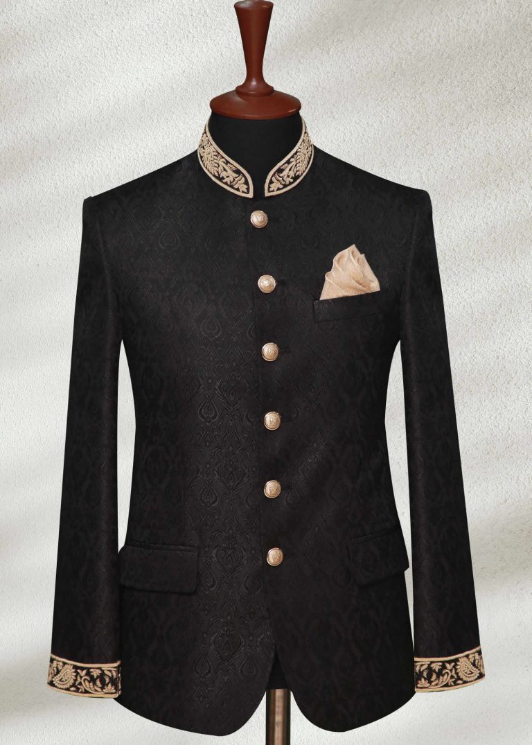 Men's Black Indo Western Prince Coat Men's Black Indo Western Prince Coat