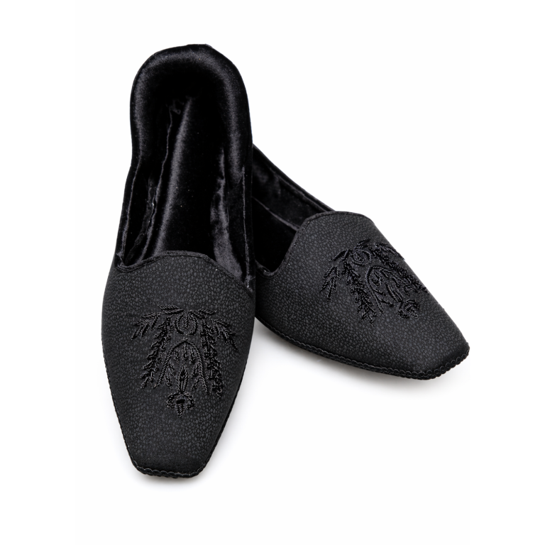 Handmade Black Motif Khussa