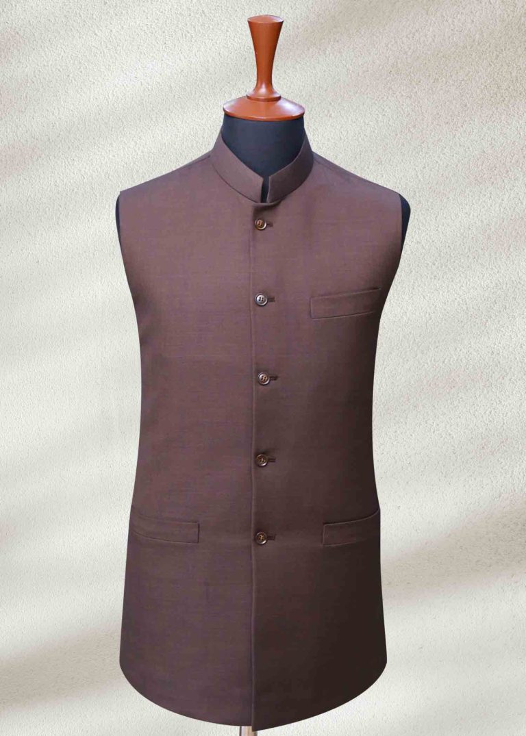 Classic Maroon Waistcoat Waistcoat in Brown Color