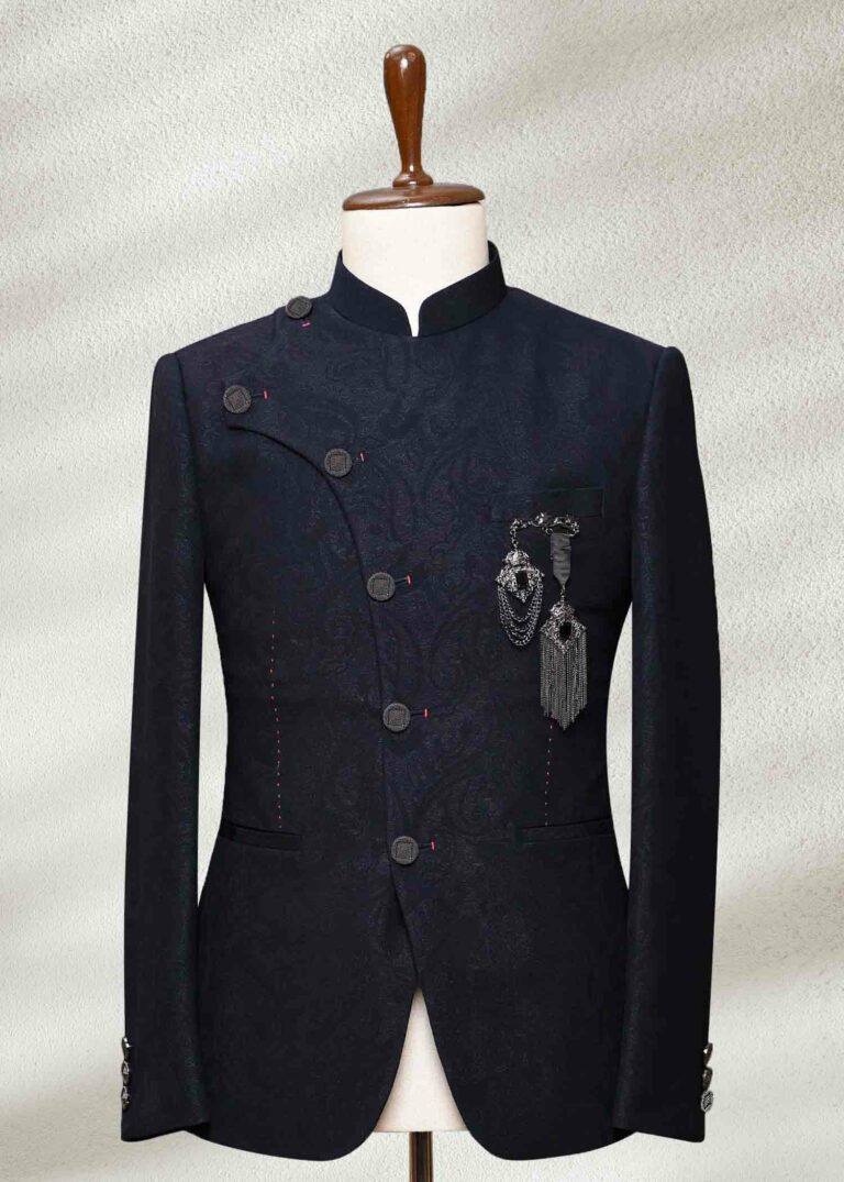 Blue Embroidered Prince Suit For Men