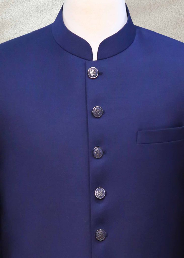 Blue Sequins Embroidered Indowestern Sherwani