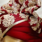 Maroon Turban with Thread Embroidery Maroon Turban