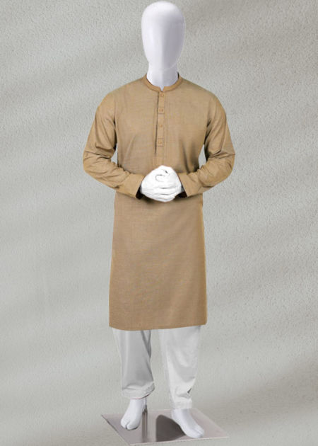 Brown Kurta & Shalwar Off white Kurta & Pajama