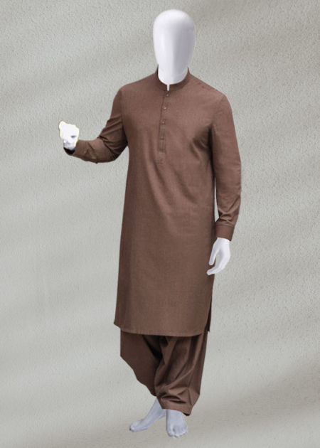 Brown Kameez & Shalwar Skin Color Kurta & Pajama