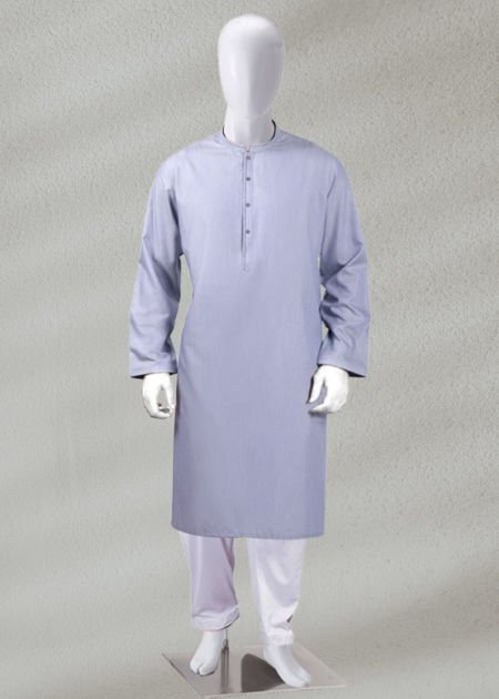 Gray Kurta & Pajama Zinc Kurta & White Shalwar