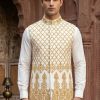 Off White Embroidered Waistcoat
