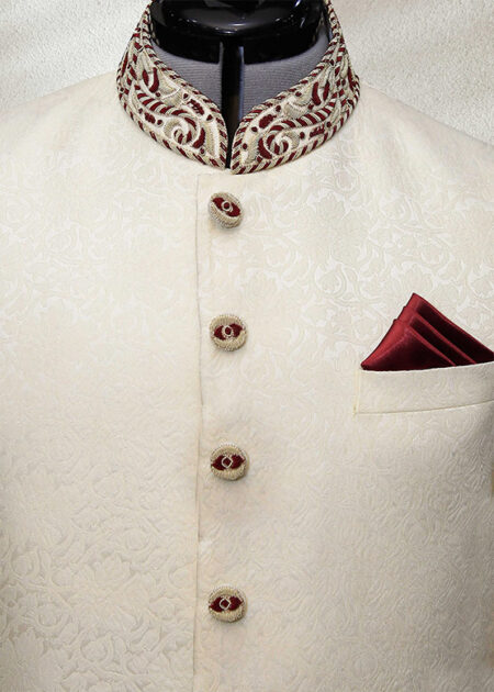 Off-White Texture Sherwani Off-White Texture Sherwani